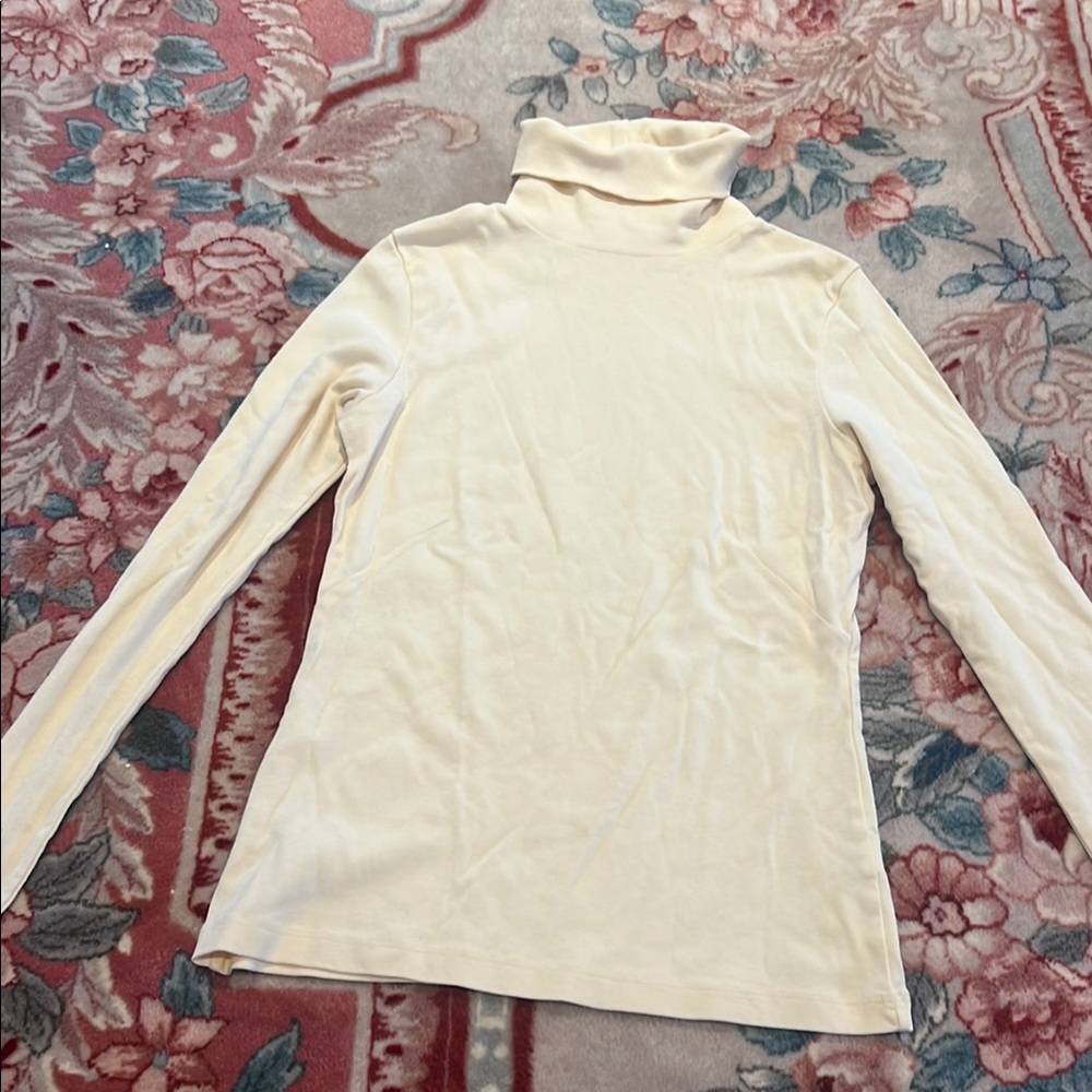Lilla P Cream Turtleneck Top